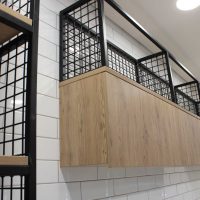 Steel frame and cages for stylish modern storage units